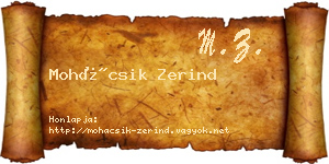 Mohácsik Zerind névjegykártya
